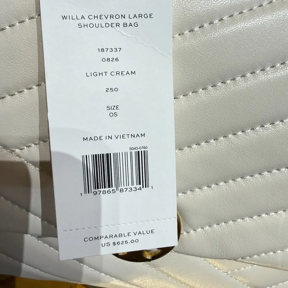NEW‼️Tory Burch Willa Chevron Large Shoulder Bag 187337 $625